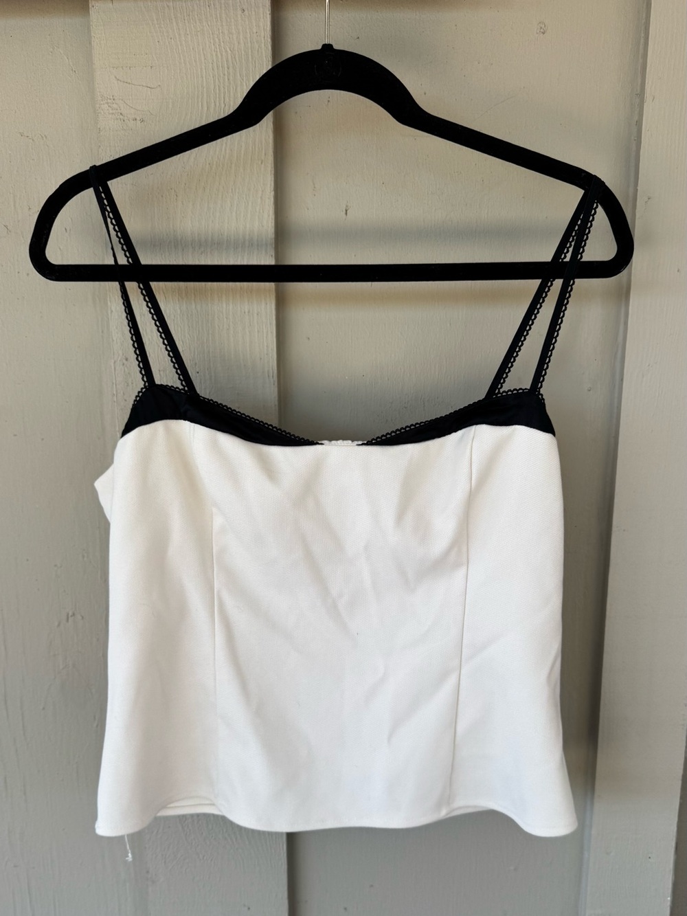 Reformation White Camisole with Black Trim